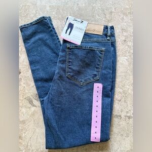 Seven7 Blue Skinny High Rise Skinny Jean